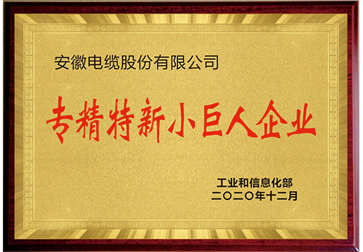 安徽電纜專精特新小巨人企業